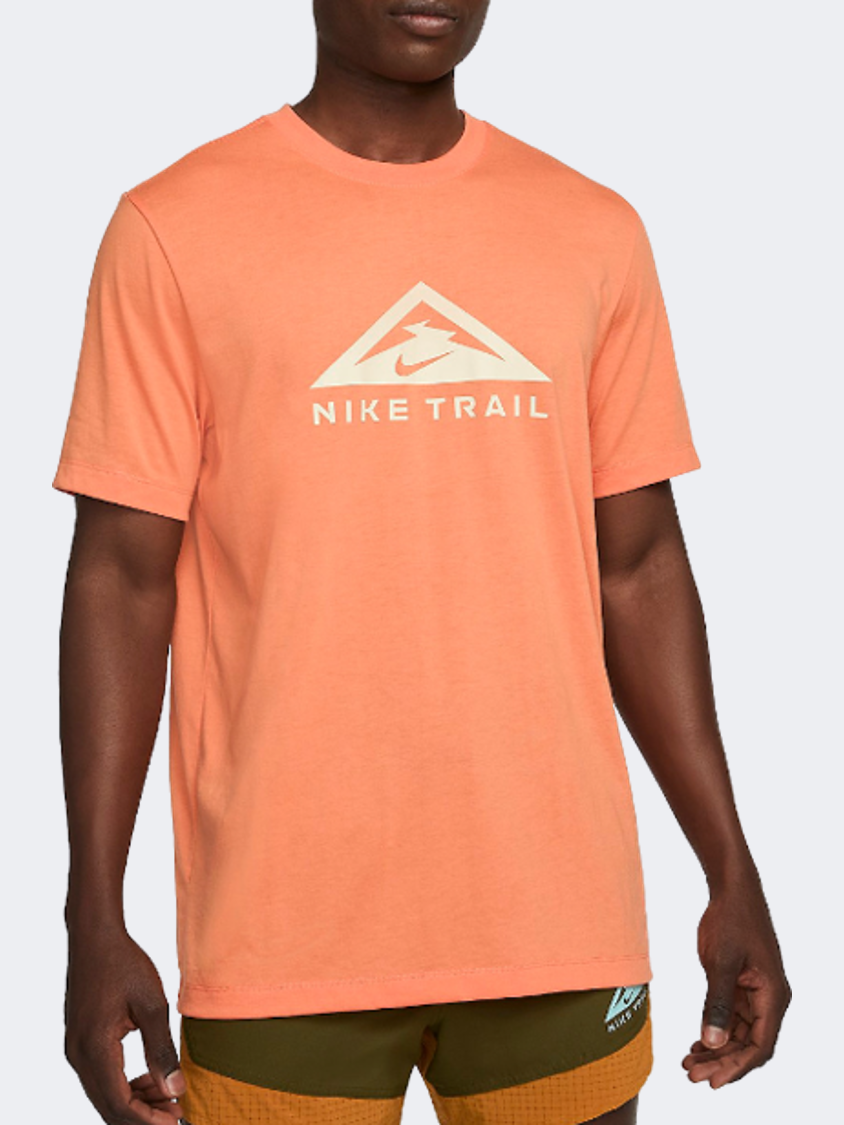 Nike Dri-Fit Trail Men Running T-Shirt Orange