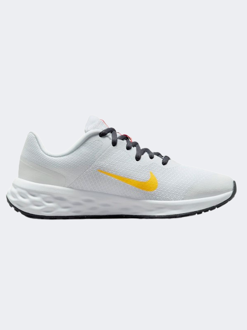 Nike Revolution 6 Gs-Boys Running Shoes White/Coral/Orange