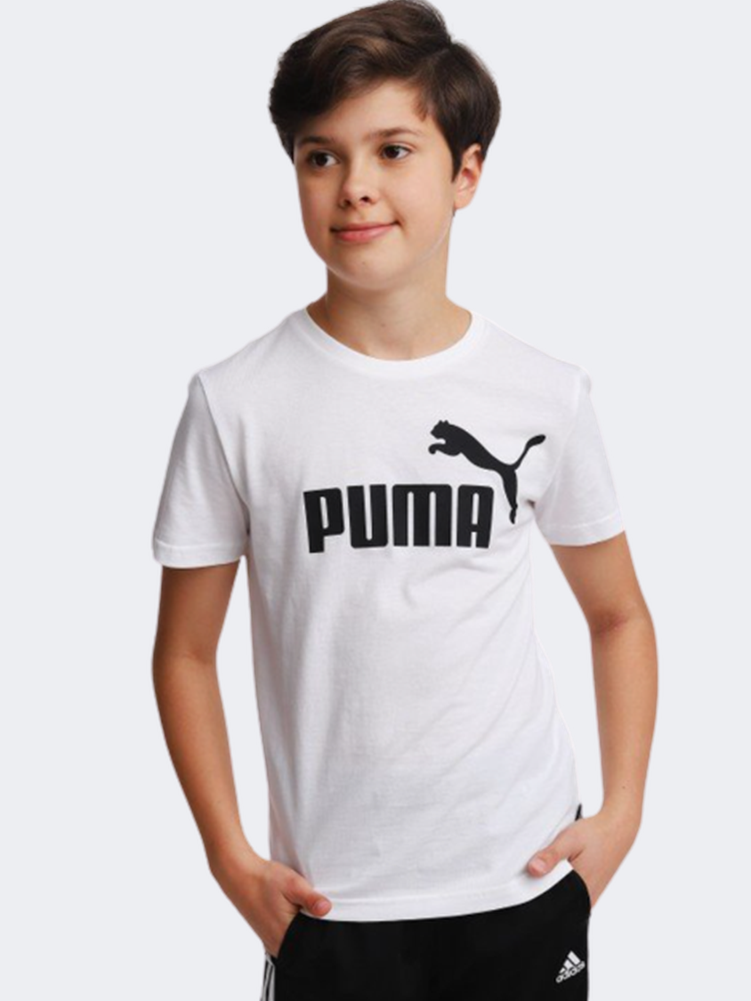 Puma Essential Logo Boys Lifestyle T-Shirt White