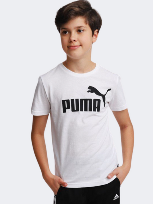 Puma Essential Logo Boys Lifestyle T-Shirt White