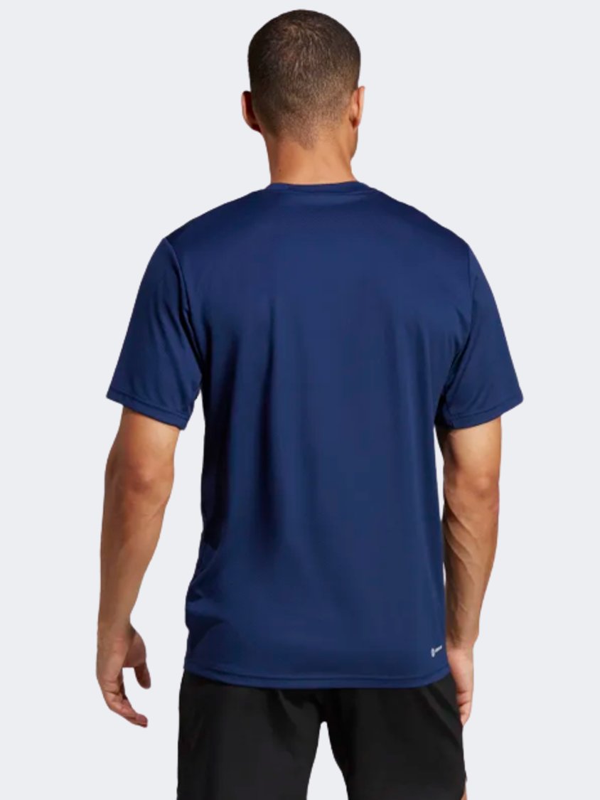 Adidas ESSENTIALS MEN TRAINING T-Shirt Dark Blue / White