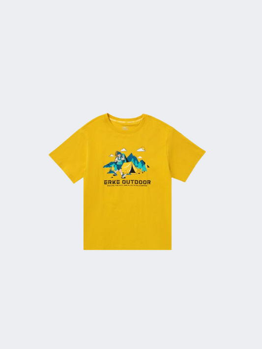 Erke Crew Neck Kids-Boys Lifestyle T-Shirt Yellow