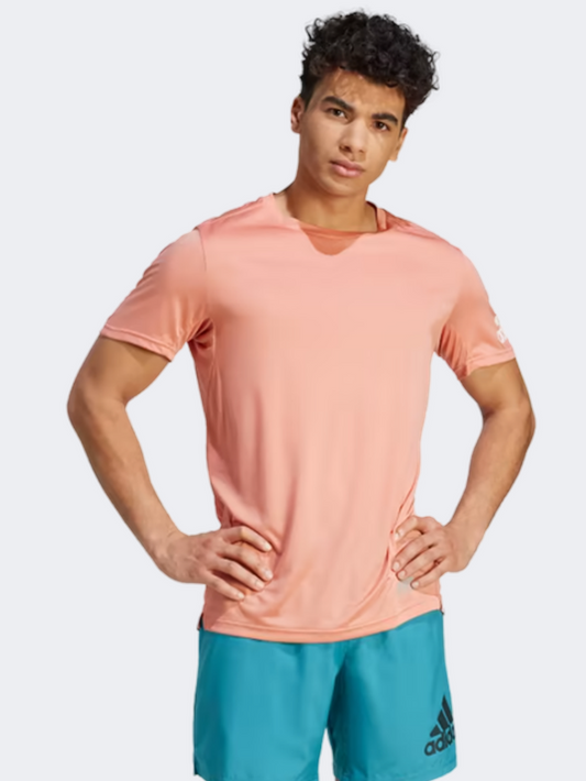 Adidas Run It Men Running T-Shirt Wonder Clay