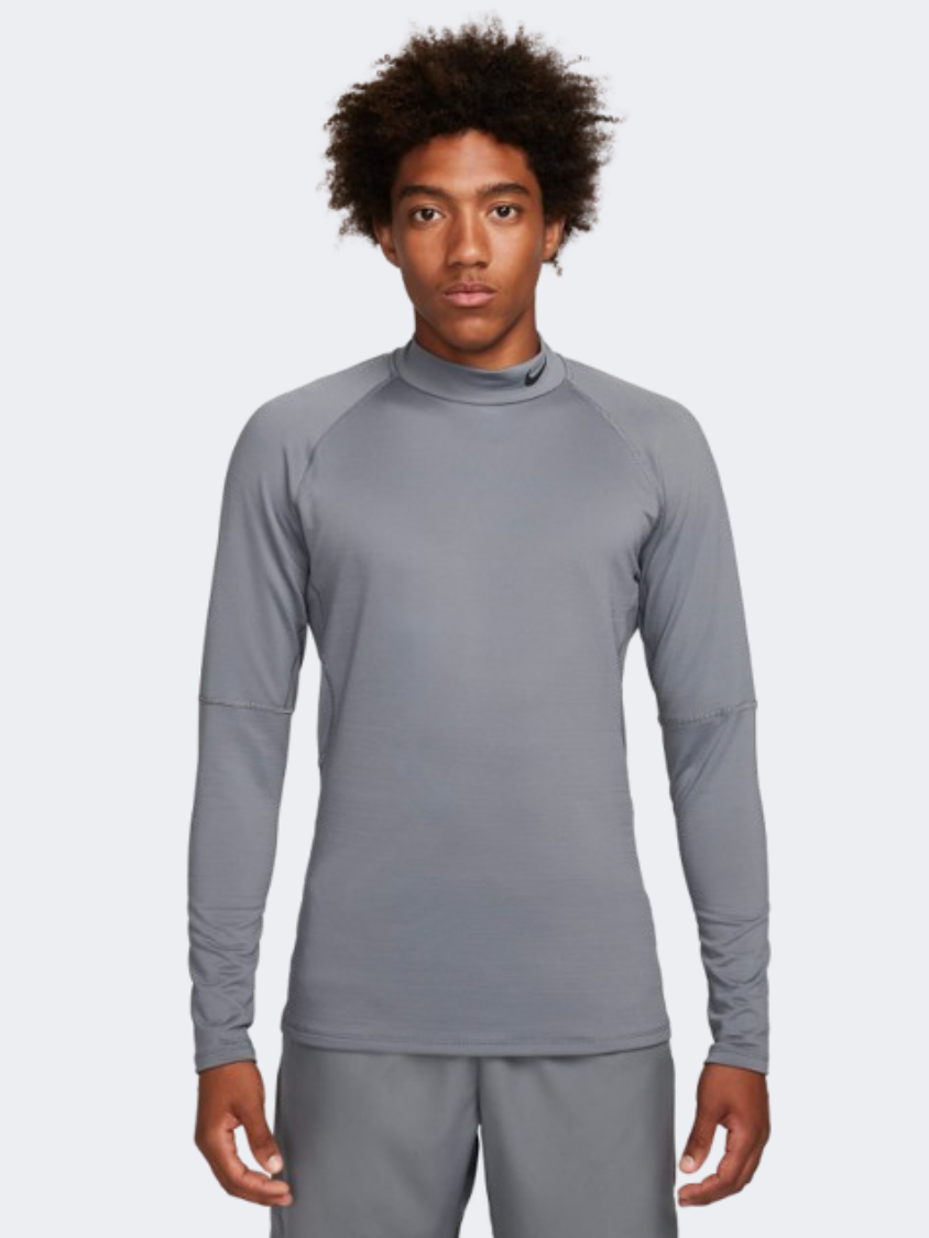 Nike Pro Warm Men Training Long Sleeve Smoke Grey/Black