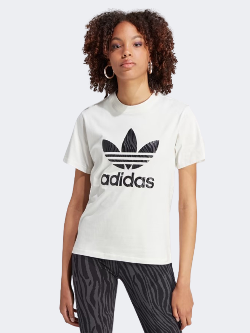 Adidas Zebra Animal Women Original T-Shirt Cloud White