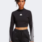 Adidas Future Icons 3-Stripes Mock Neck Women Sportswear Long Sleeve Black
