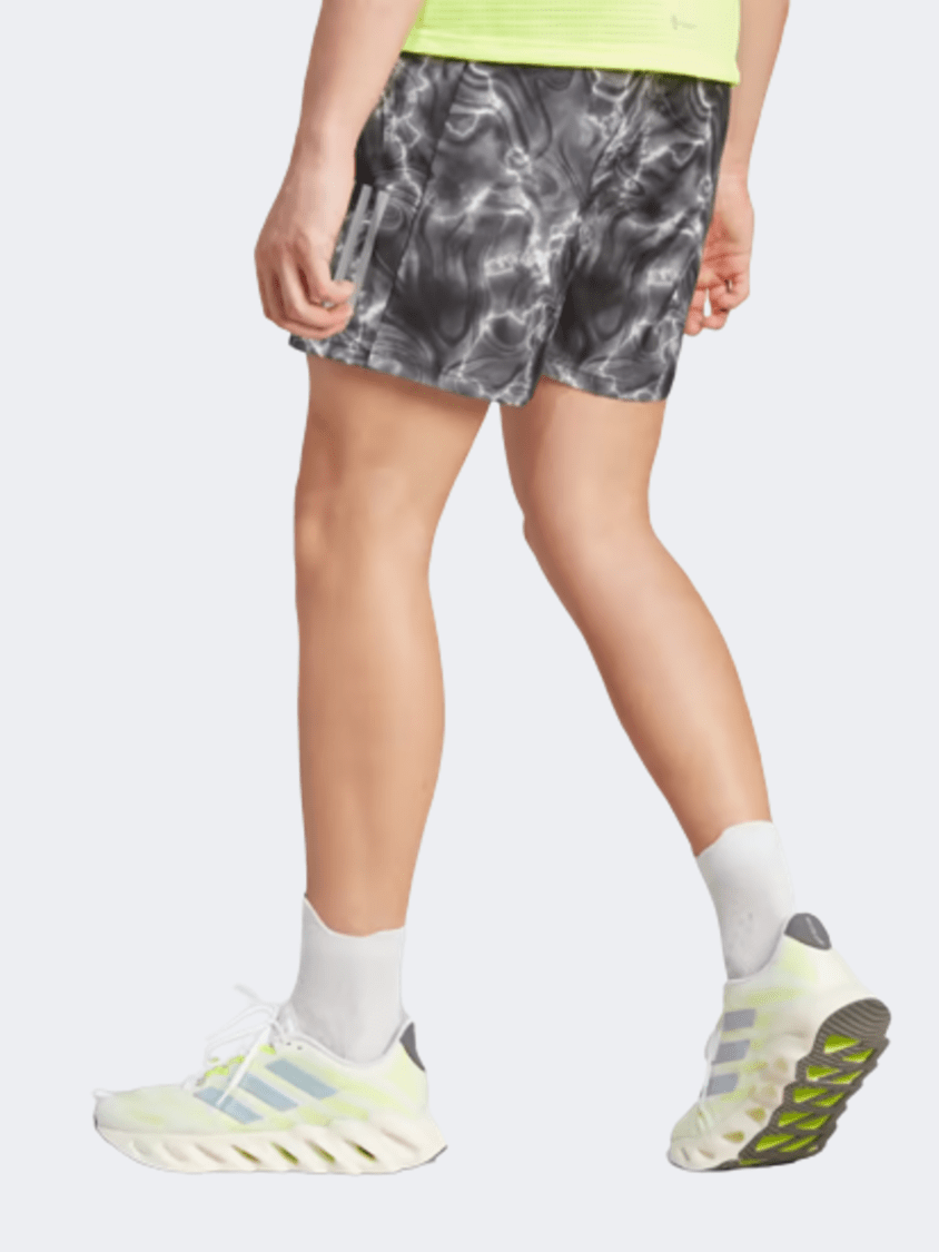 Adidas Own The Run Aop Men Running Short Black/White/Grey