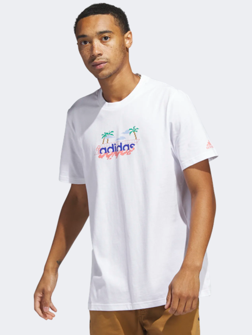 Adidas Linear Beach-Bit Men Sportswear T-Shirt White