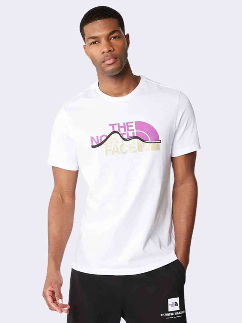 The North Face Mountain Line Men Lifestyle T-Shirt White/Purple