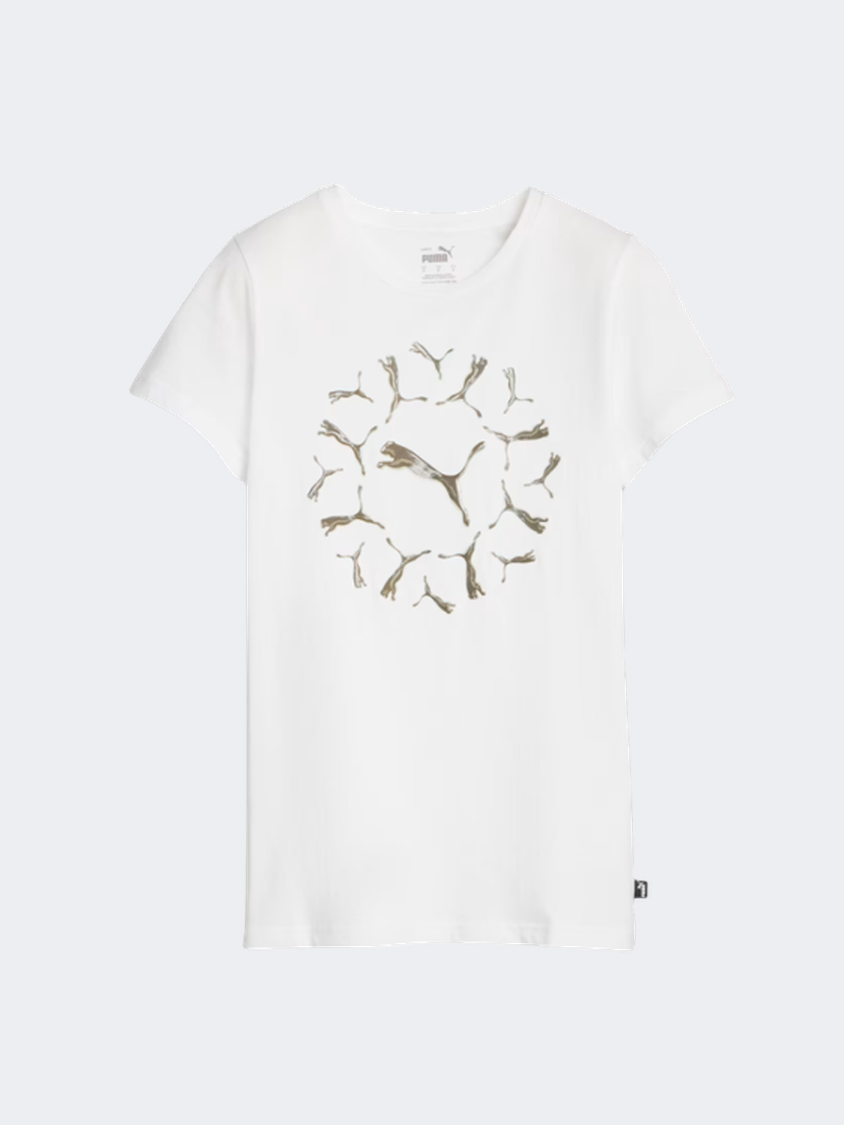 Puma Essential Plus Graphic Women Lifestyle T-Shirt White