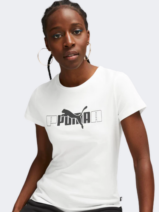 Puma Essentials+ Logo Women Lifestyle T-Shirt White
