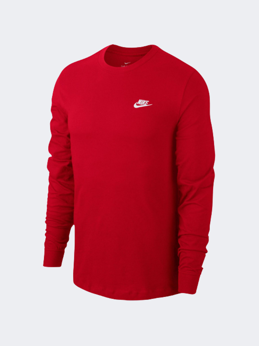 Nike Sportswear Club Men Lifestyle Long Sleeve Red