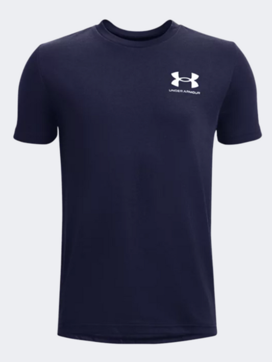 Under Armour Left Chest Boys Training T-Shirt Navy/Pitch Grey