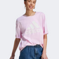 Adidas Essentials Big Logo Boyfriend Women Sportswear T-Shirt Clear Pink/White