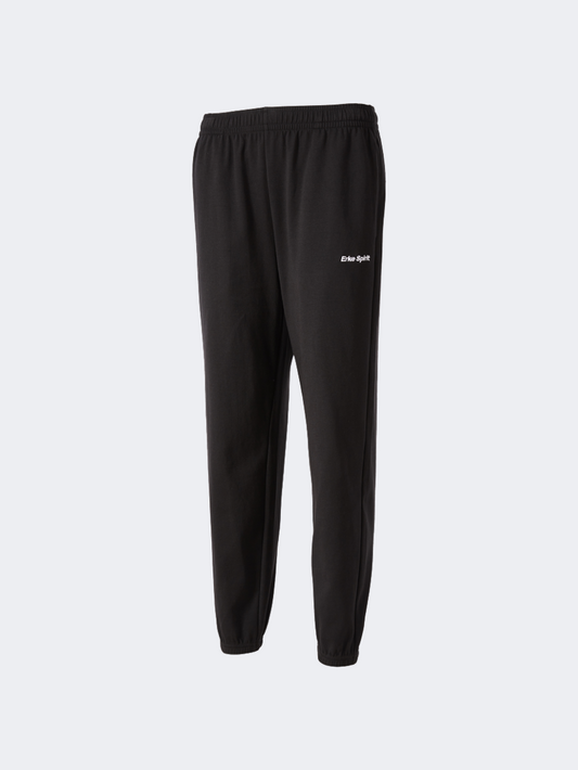 Erke Knitted Cropped Women Lifestyle Pant Black