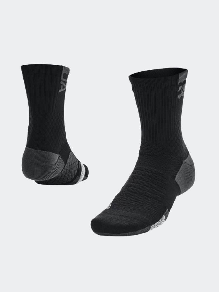 Under Armour Armourdry™ Playmaker Mid-Crew Unisex Training Sock Black/Grey