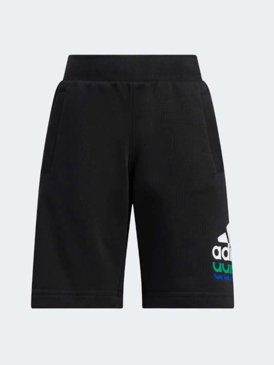 Adidas Badge Of Sport Logo Boys Sportswear Short Black