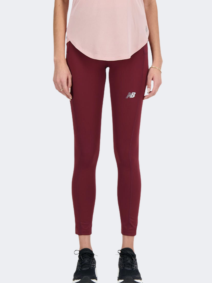 New Balance Accelarate Pacer Women Performance Pant Burgundy