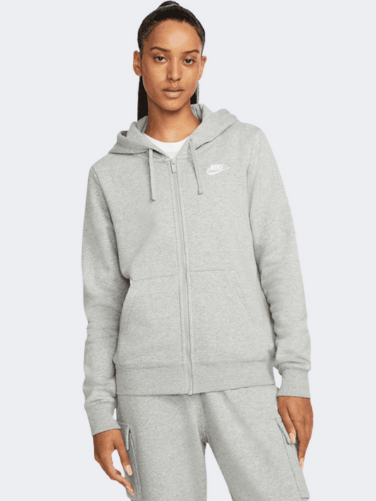 Nike Club Fleece Hr Women Lifestyle Hoody Dark Grey/White