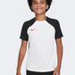 Nike Dri Fit Strike Boys Football T-Shirt White/Black/Crimson