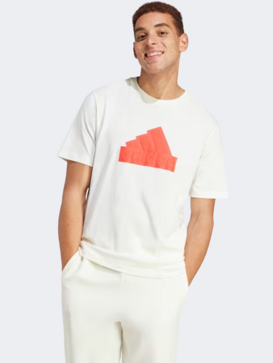 Adidas Future Icons Badge Of Sport Men Sportswear T-Shirt Off White/Orange