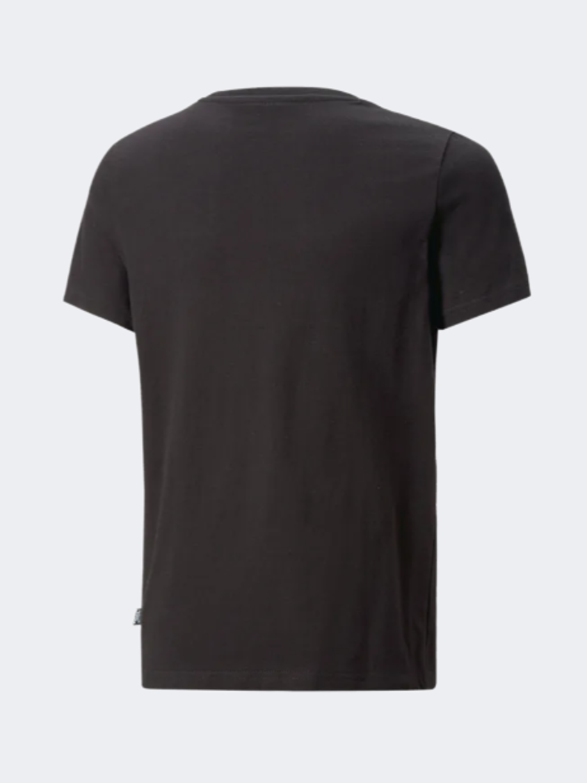 Puma Essentials+ Street Art Logo Boys Lifestyle T-Shirt Black