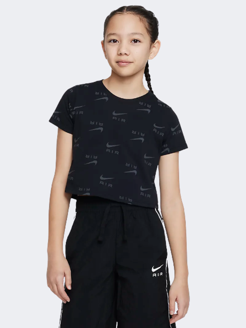 Nike Air Crop Girls Lifestyle T-Shirt Black