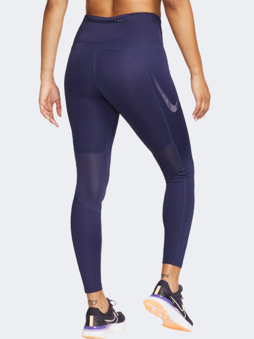 Nike Mid Rise 7/8 Graphic Women Running Tight Purple Ink/Purple