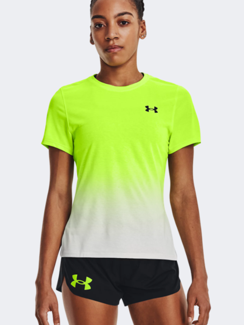 Under Armour Rush Run  Women Running T-Shirt Lime/Grey