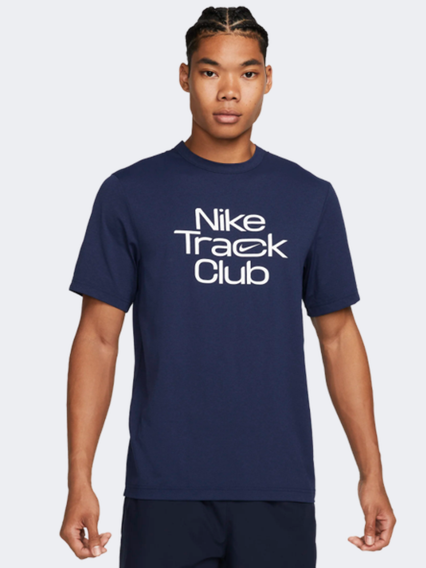 Nike Track Club Hyverse Men Running T-Shirt Navy/White