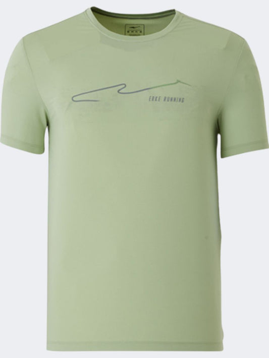 Erke Crew  Men Running T-Shirt Grass Green