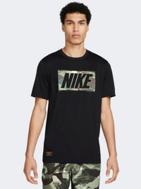 تيشيرت تدريب رجالي Nike Regulared Camo Gfx أسود/تمويه