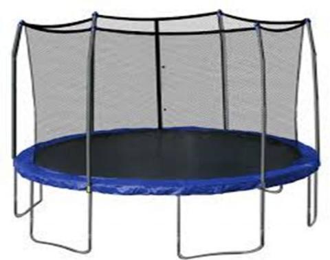 Ironmaster Trampoline 8Ft (240cm) With Safety Fitness Net Black/Blue