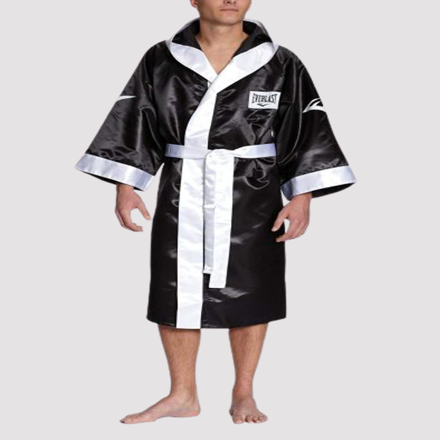 Everlast Full Length With Hood Men Boxing Robe Black/White