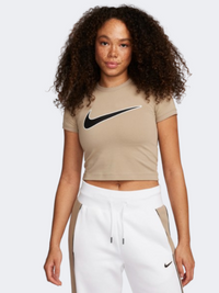 تيشيرت لايف ستايل نسائي Nike Bby كاكي