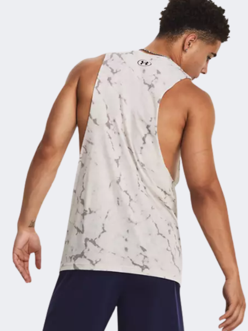 Under Armour Project Rock Brahma Bull Men Training Tank White Clay/Navy