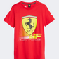Puma Ferrari Race Tonal Big Shield Boys Lifestyle T-Shirt Rosso Corsa