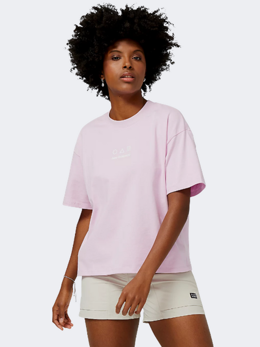 New Balance At Cotton Jersey Women Lifestyle T-Shirt Lilac Cloud
