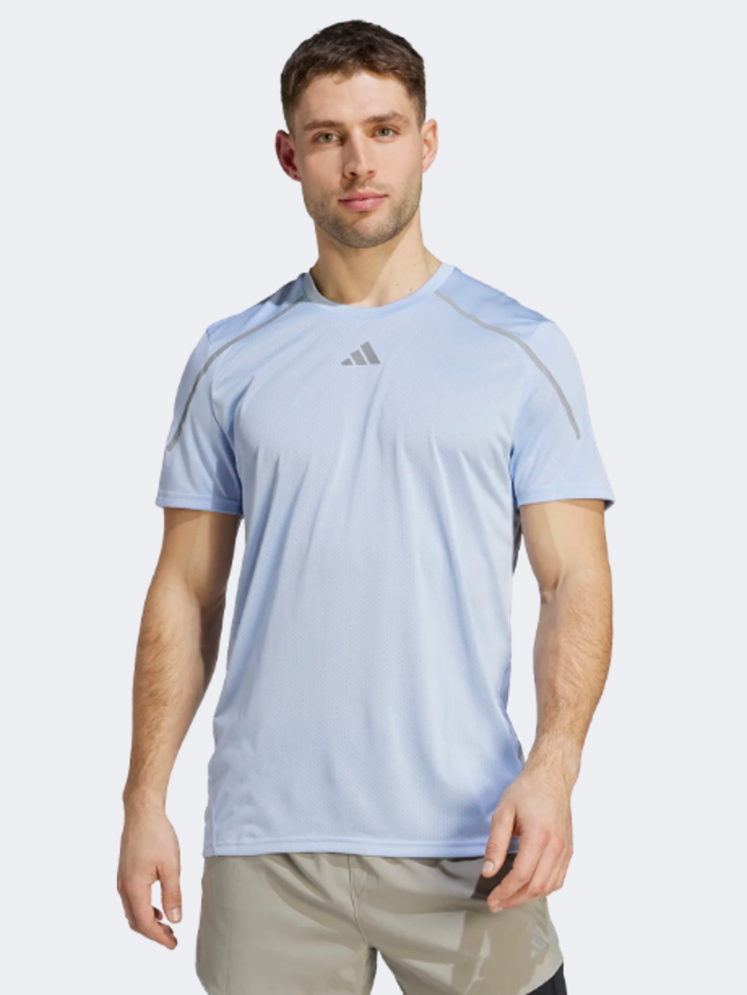 Adidas Confident Engineered Men Running T-Shirt Blue Dawn