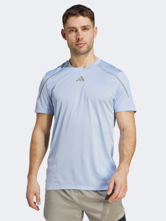 Adidas Confident Engineered Men Running T-Shirt Blue Dawn