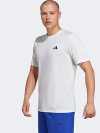 Adidas إسينشالز كومفورت تيشيرت تدريب رجالي أبيض/أسود