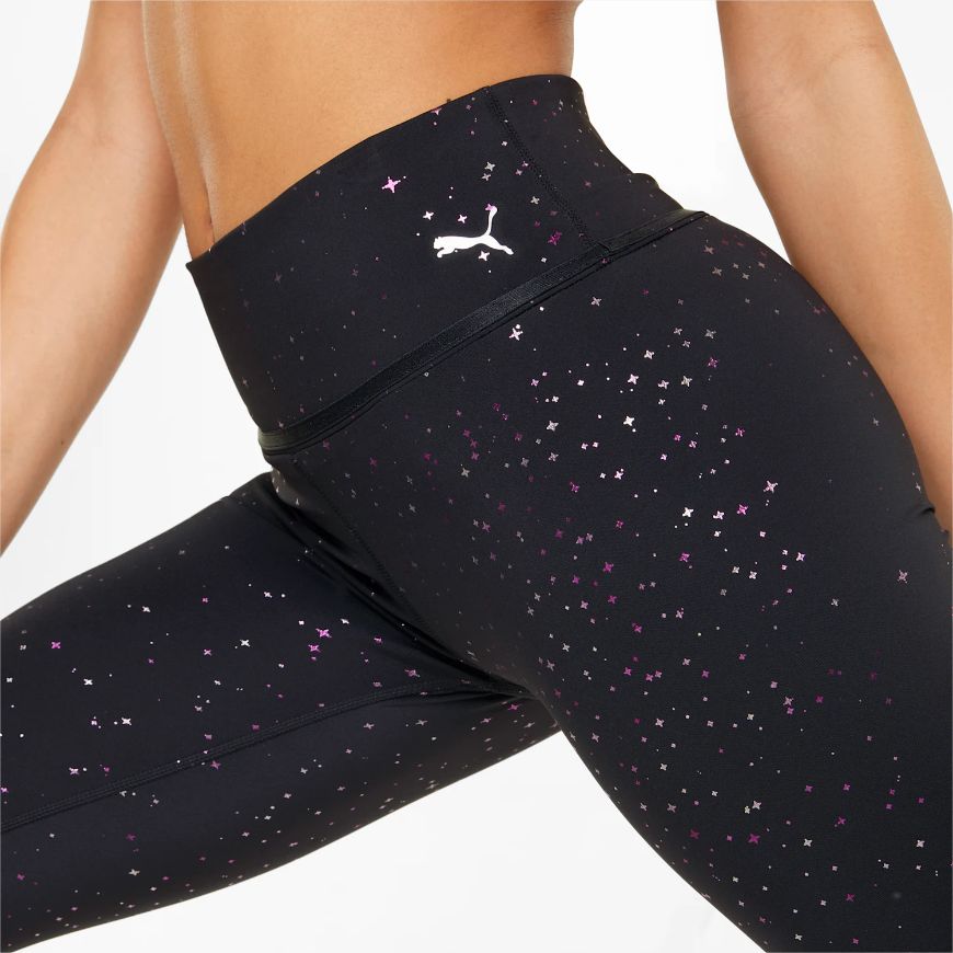 Puma High Waist 7/8 With Print Women Training Tight Black-Stardust