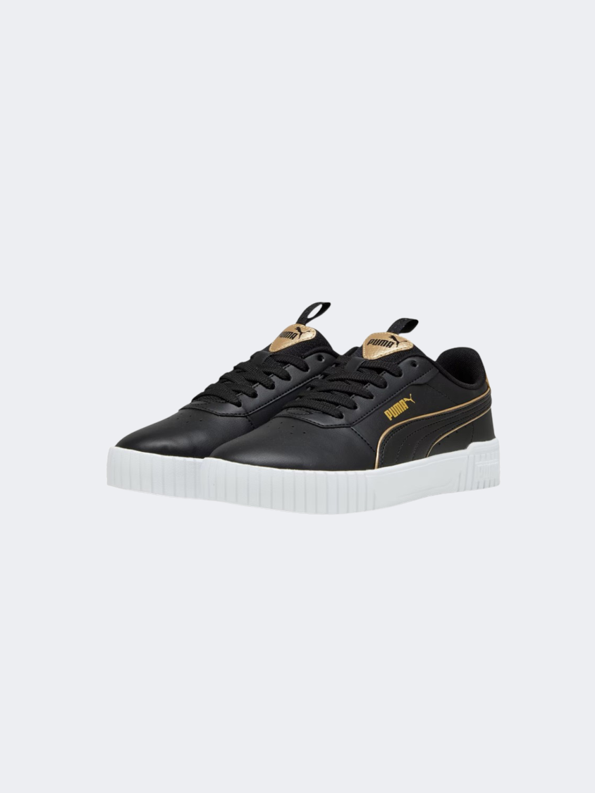 Puma Carina 2.0 Pop Up Women Lifestyle Shoes Black Gold White