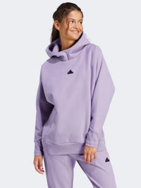 هودي ملابس رياضية نسائي Adidas Z N E لون Preloved Fig