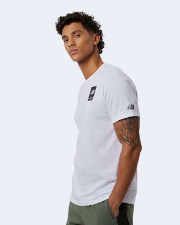 New Balance Graphic Heathertech Men Training T-Shirt White Mt11071-Wg