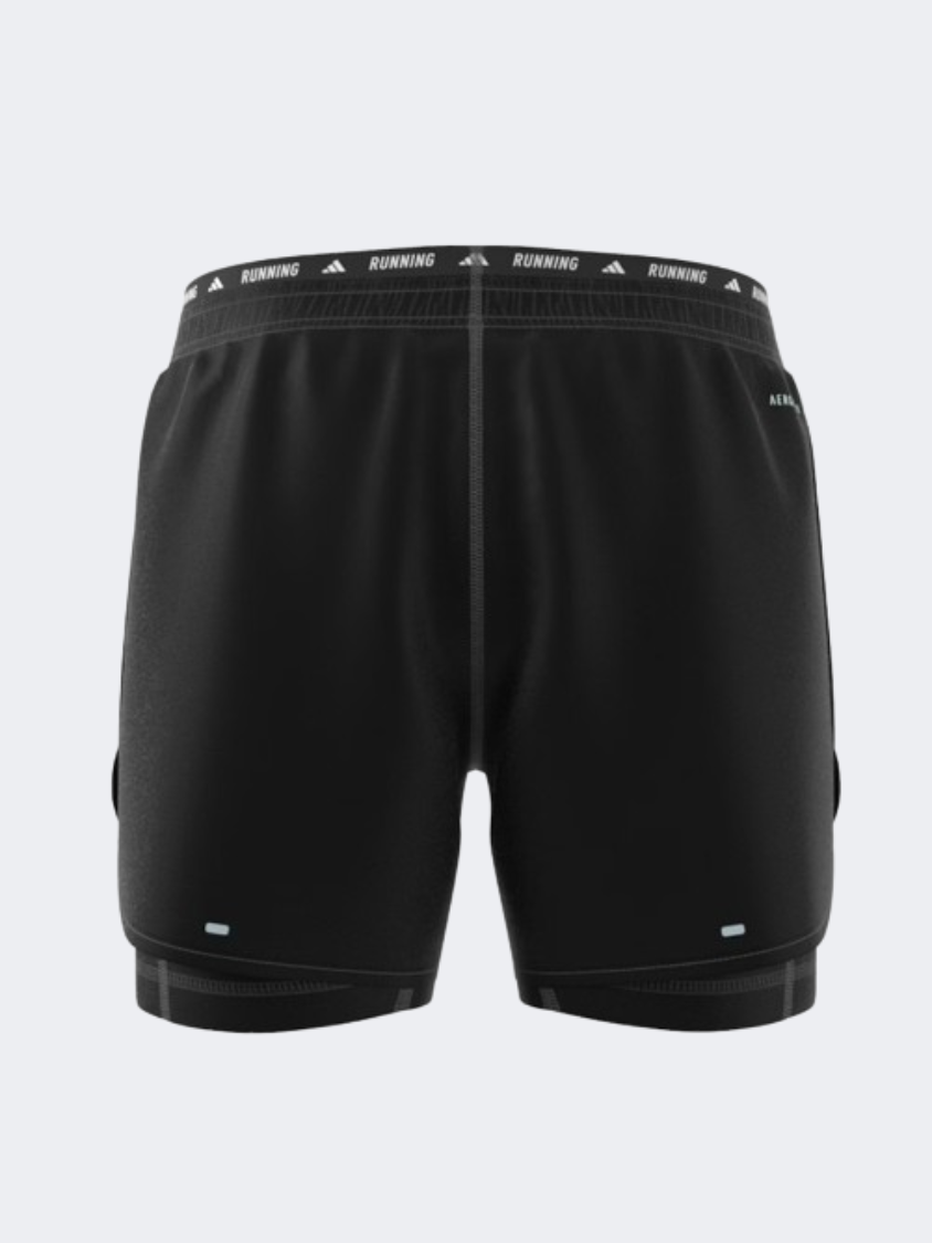 Adidas Own The Run 3S 2 In 1 Men Running Short Black/White