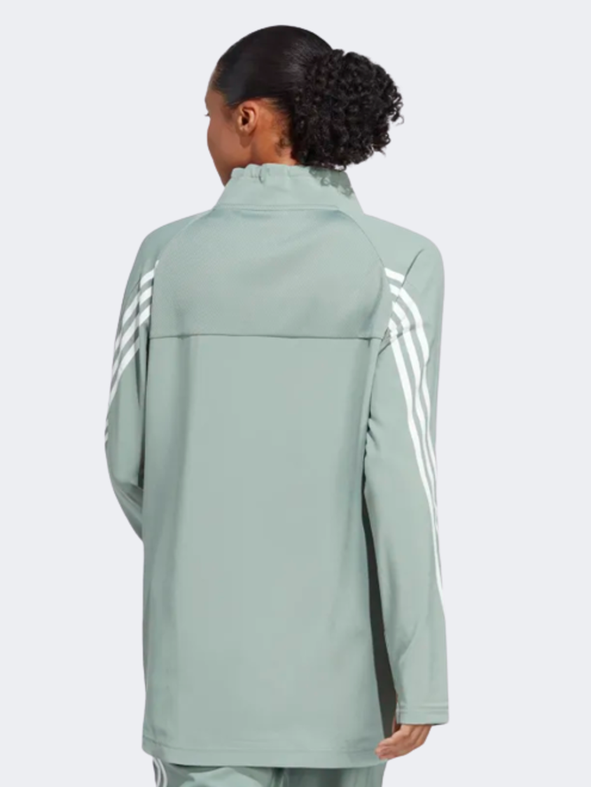 Adidas Train Icons Full-Cover Women Training Long Sleeve Silver Green