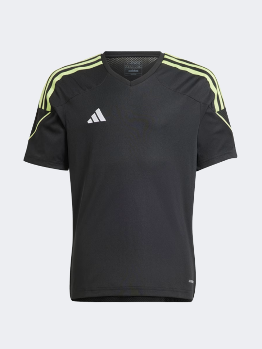 Adidas Tiro 23 League Kids-Unisex Football T-Shirt Black/Lime