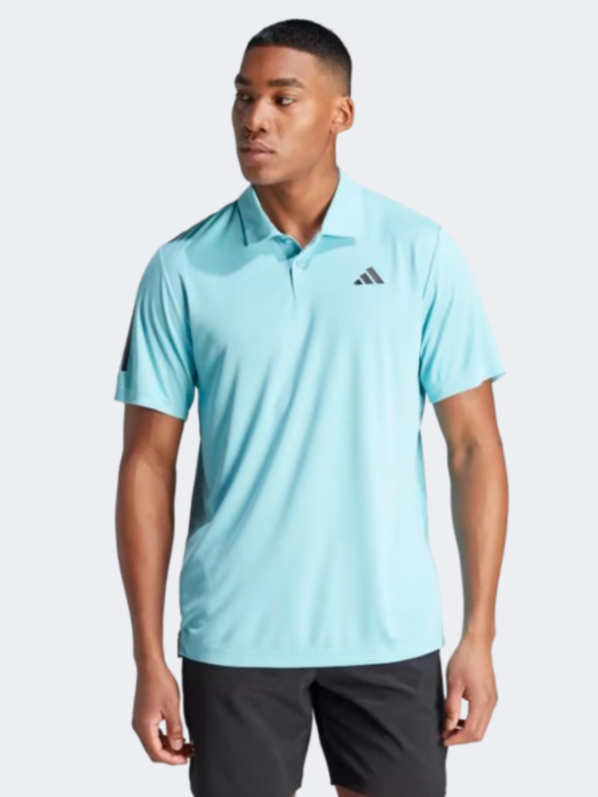 Adidas Club 3 Men Tennis Polo Short Sleeve Light Aqua