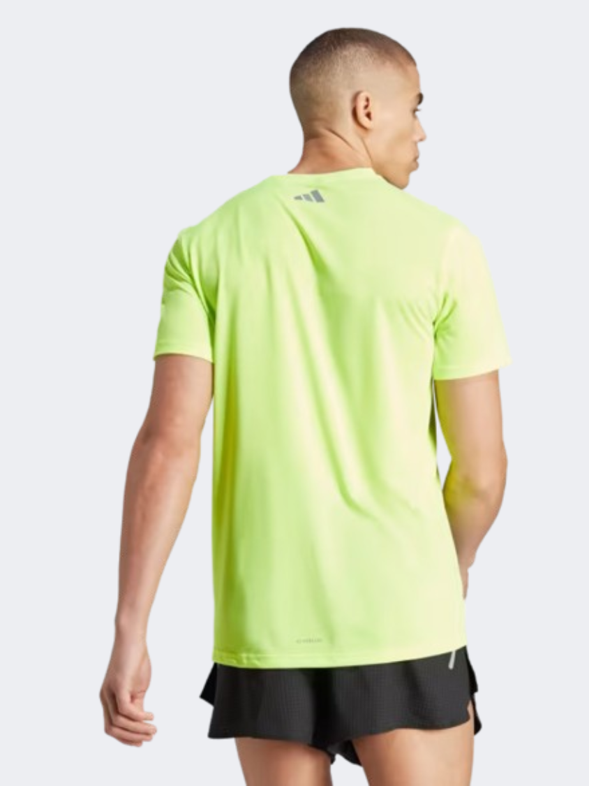 Adidas Run It Badge Of Sport Men Running T-Shirt Lucid Lemon